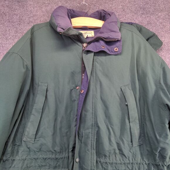 Eddie Bauer Men's Gore-Tex Goose Down Hooded Jacket Green Medium Ridge Line VTG - Picture 3 of 16